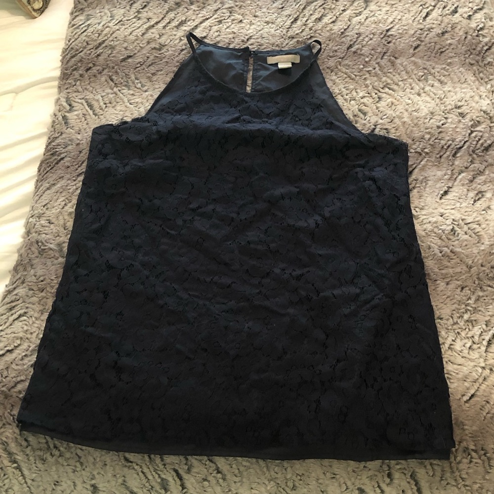 Navy Lace Top